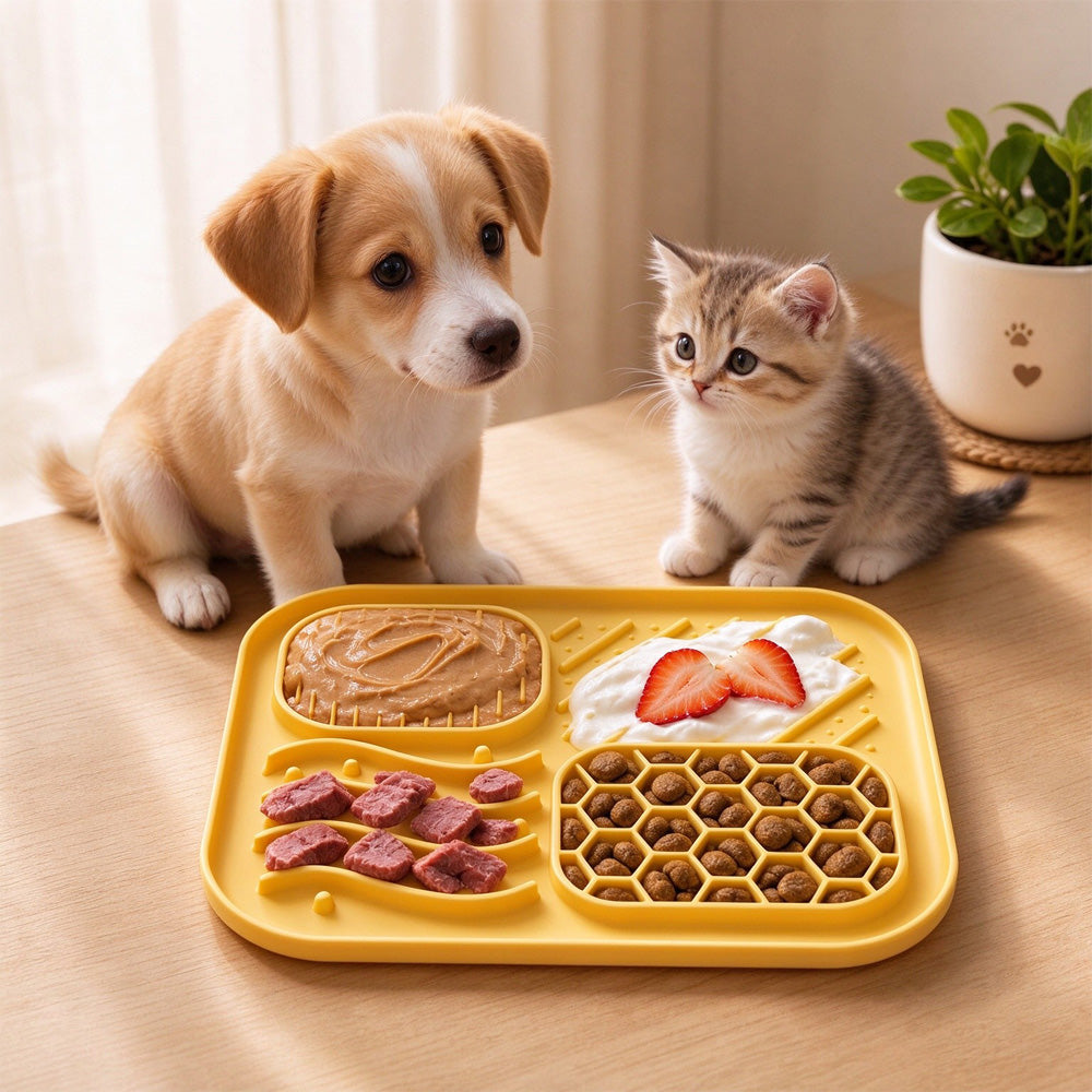 Silicone Suction Lick Mat — Slow Feeder Pad for Dogs & Cats