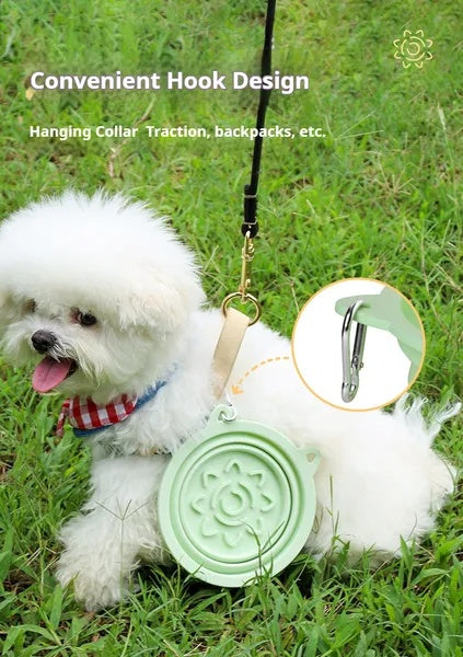 Happy Tails 3-in-1 Collapsible Dog Bowl — Slow Feeder Travel Bowl (650ml)