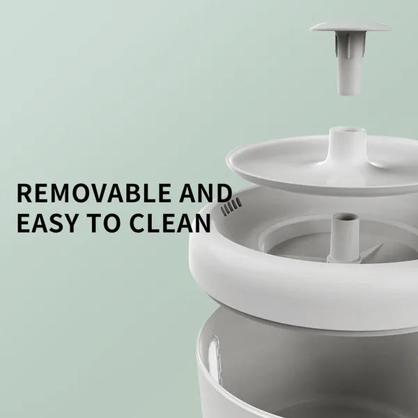 Happy Tails 2.5L Round Pet Water Fountain — Quiet USB Circulating Dispenser