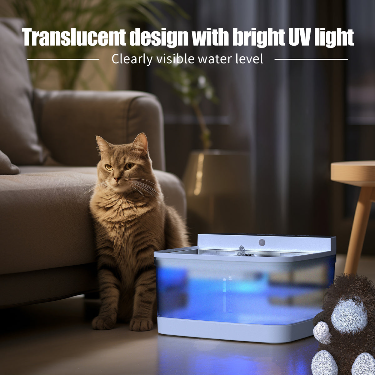 Happy Tails 3.5L Pet Water Fountain — UV Sterilizing, Ultra-Quiet Pump