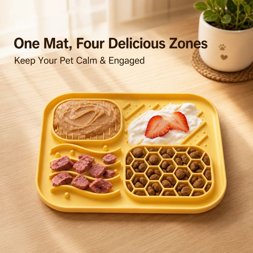 Silicone Suction Lick Mat — Slow Feeder Pad for Dogs & Cats