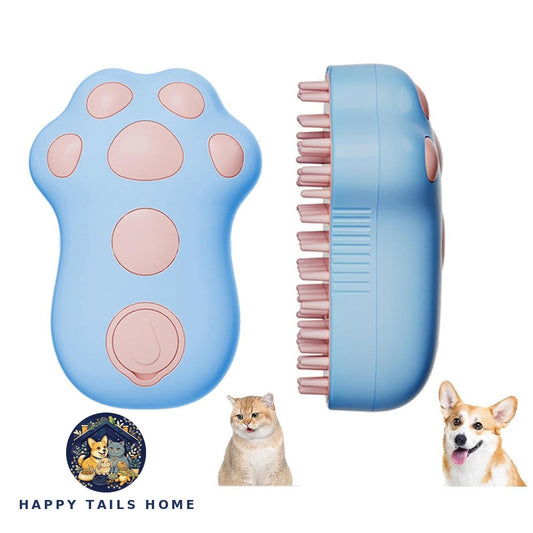 Rechargeable Steam Cat Brush – Paw Shape Grooming Brush