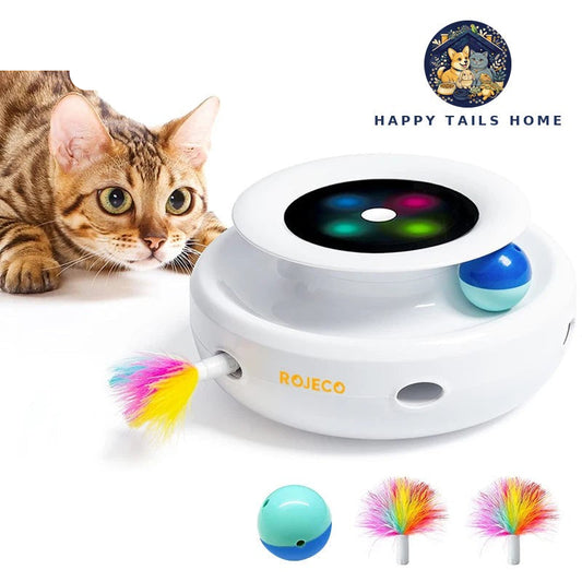 2-in-1 Smart Cat Toy Ball — 5 Modes Automatic Interactive Toy by ROJECO
