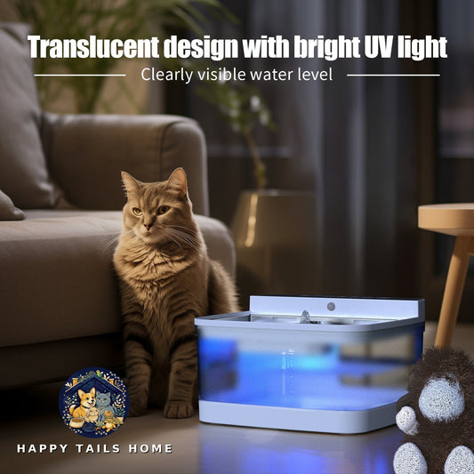 Happy Tails 3.5L Pet Water Fountain — UV Sterilizing, Ultra-Quiet Pump