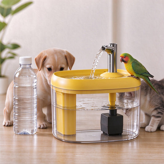 Happy Tails 2.5L Pet Water Fountain — Clear Tank, Quiet Circulating Flow