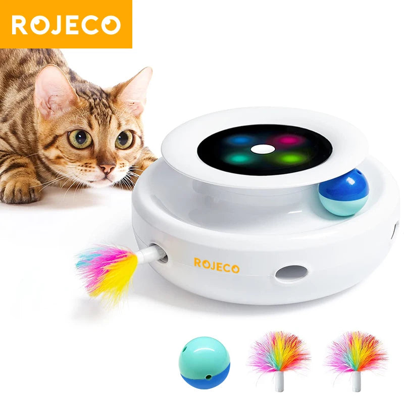 2-in-1 Smart Cat Toy Ball — 5 Modes Automatic Interactive Toy by ROJECO