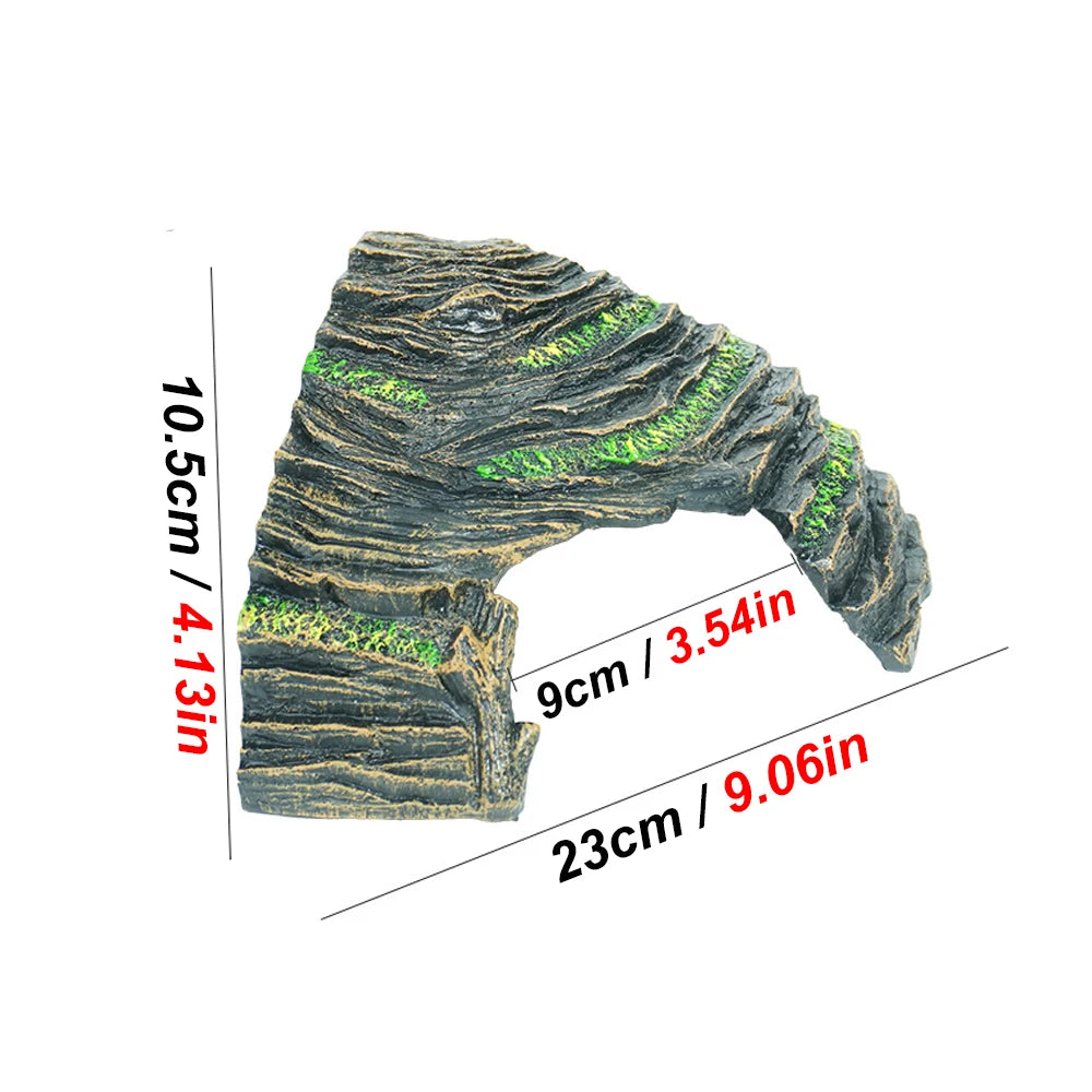 Resin Rock Hide Cave — Basking Platform & Shelter for Geckos and Snakes