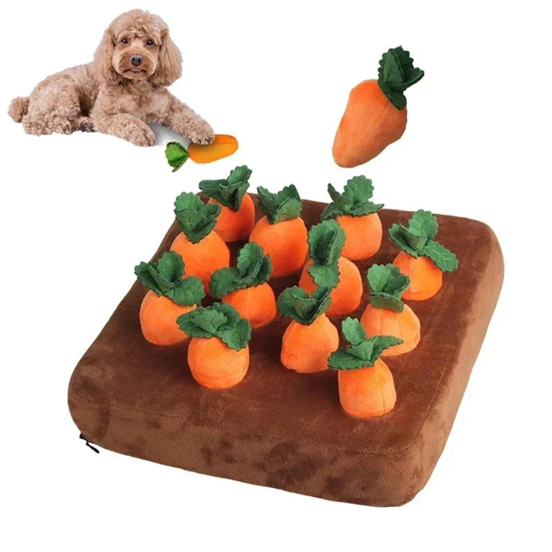 Snuffle Mat for Dogs — Carrot Garden Treat Puzzle